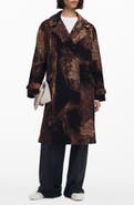 Desigual Marble Print Overcoat