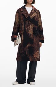 Desigual Marble Print Overcoat