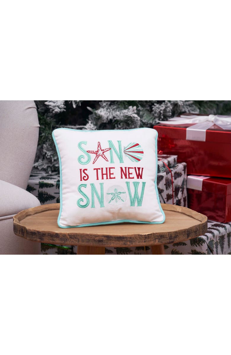 C&F Home Sand Is The New Snow Small Christmas Accent Pillow, 10" x 10", Alternate, color, White
