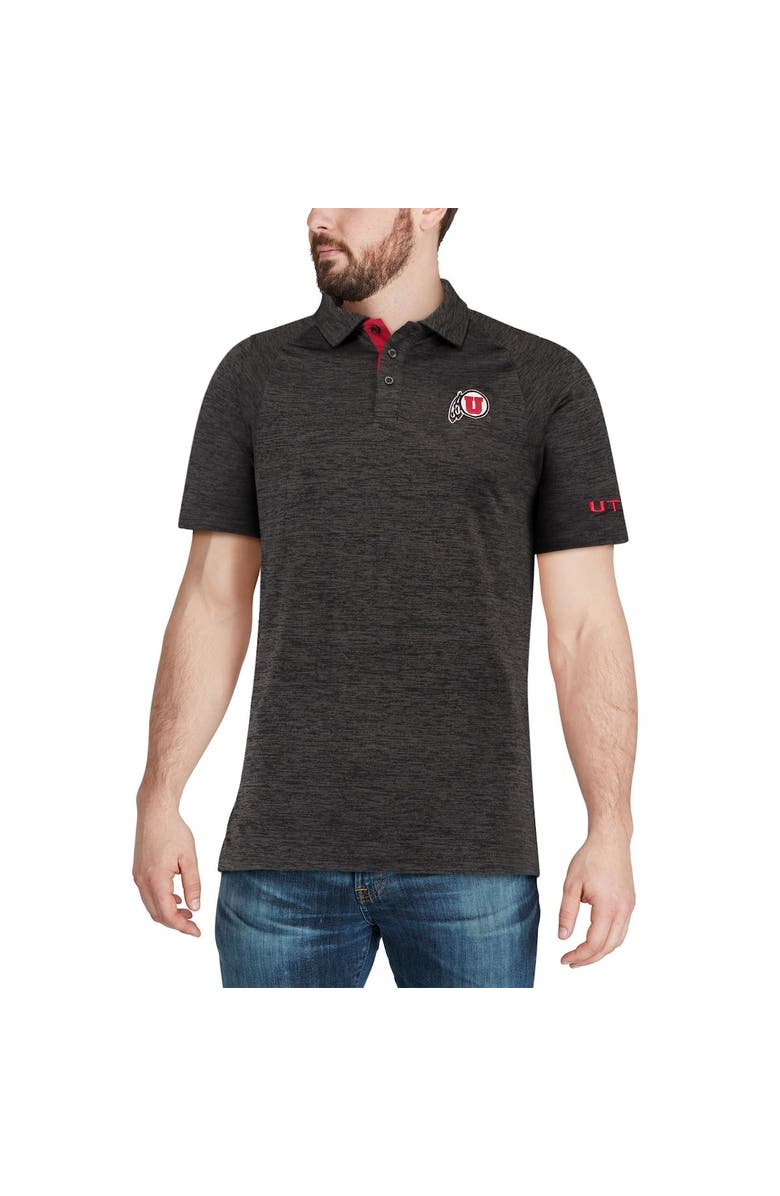 COLOSSEUM Men's Colosseum Black Utah Utes Down Swing Polo, Alternate, color, Heather Black