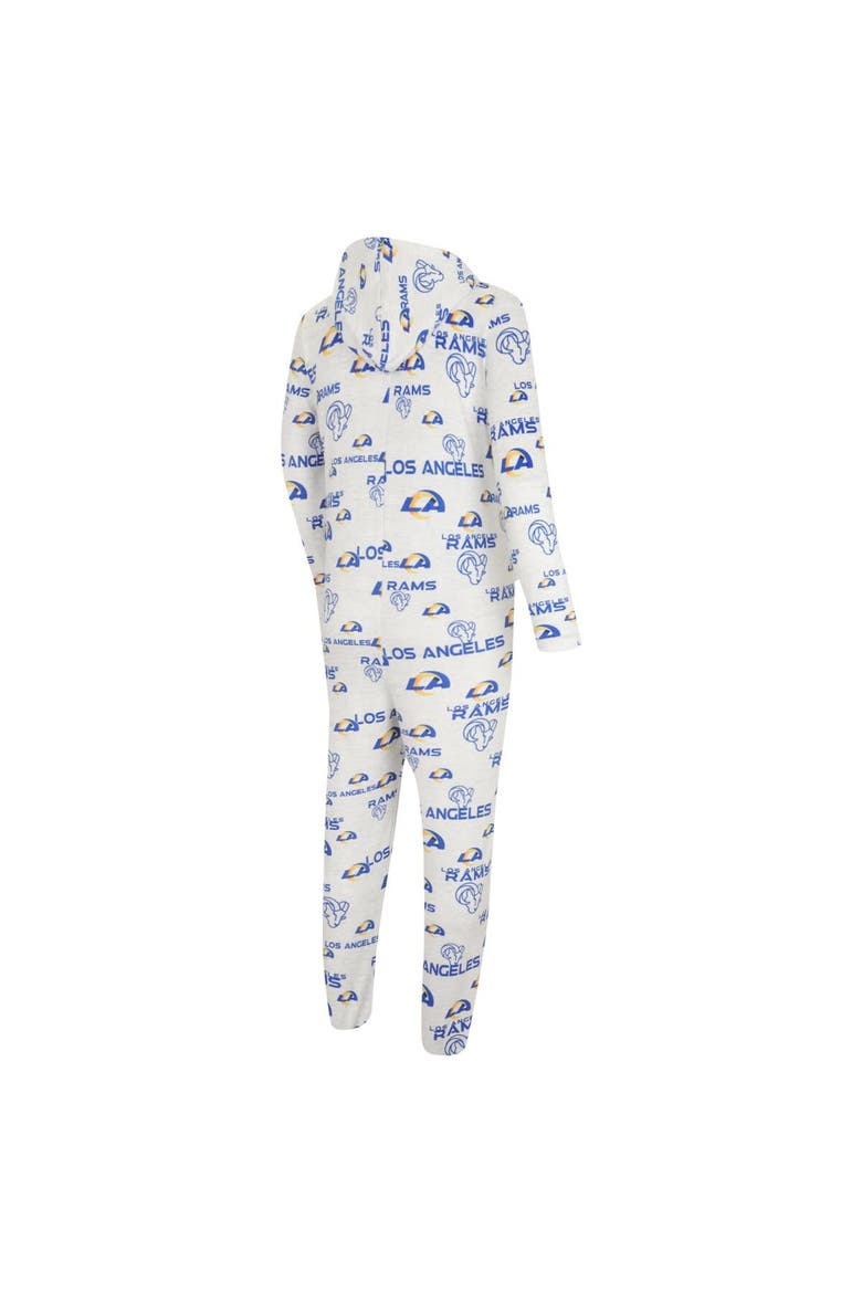 Men's Concepts Sport White Los Angeles Rams Allover Print Docket Union Full-Zip Hooded Pajama Suit, Alternate, color, White