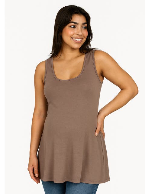 Maternity Scoop Neck Sleeveless Tank Top