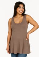 24seven Comfort Apparel Maternity Scoop Neck Sleeveless Tank Top