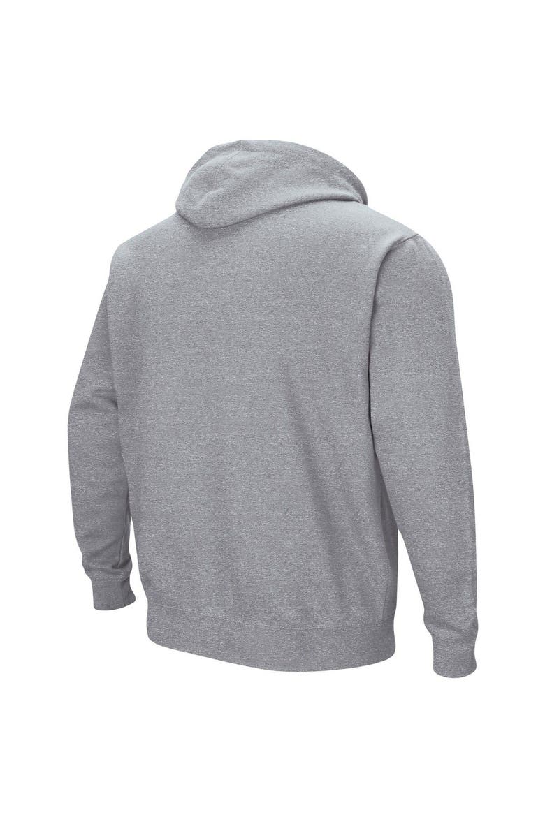Men's Colosseum Heathered Gray Missouri State University Bears Arch and Logo Pullover Hoodie, Alternate, color, Heather Gray