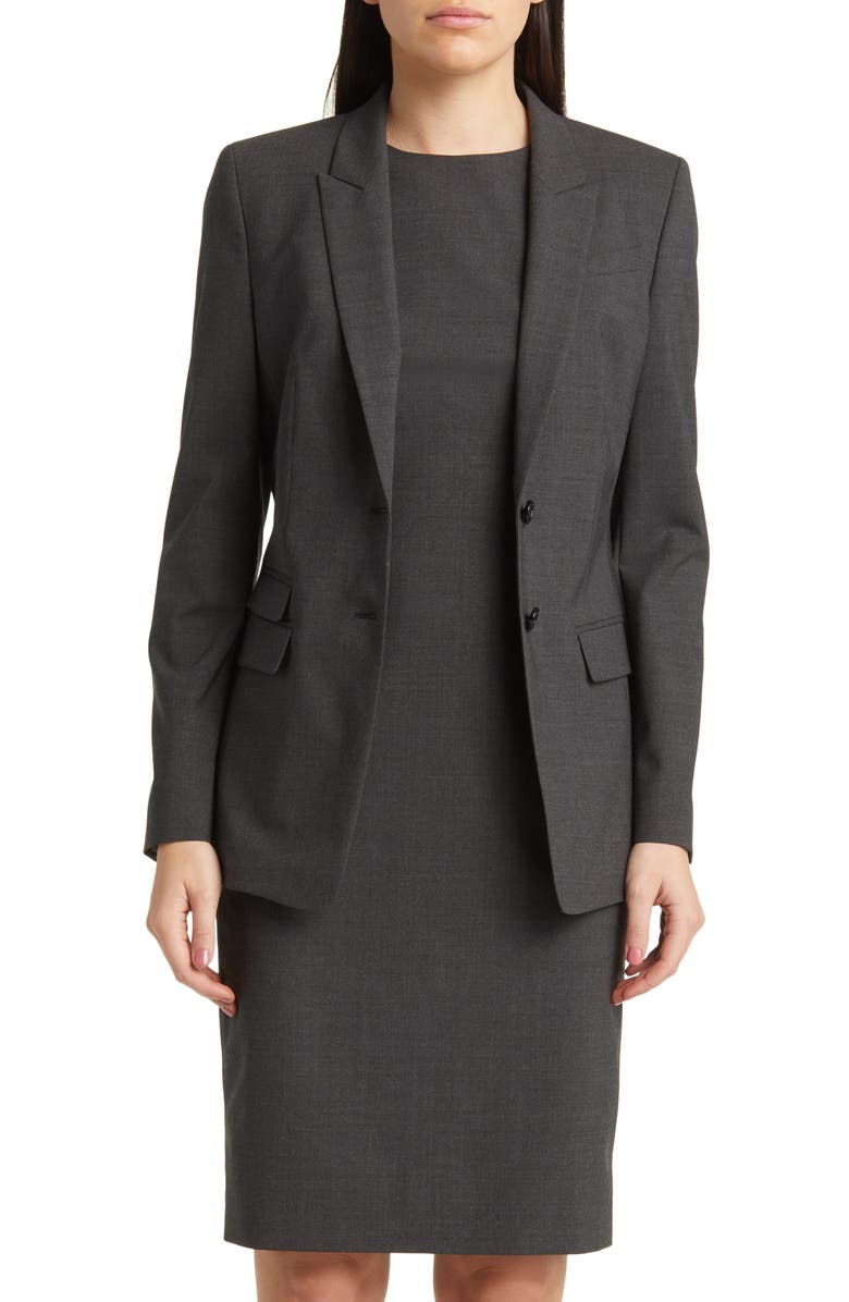 BOSS Juicylara Virgin Wool Blazer, Main, color, 