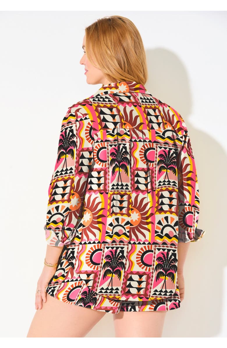 Swimsuits for All Cotton Beach Shirt Cover Up, Alternate, color, Vita Boho Palms