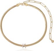 Ettika Pavé Cubic Zirconia Initial Charm Necklace