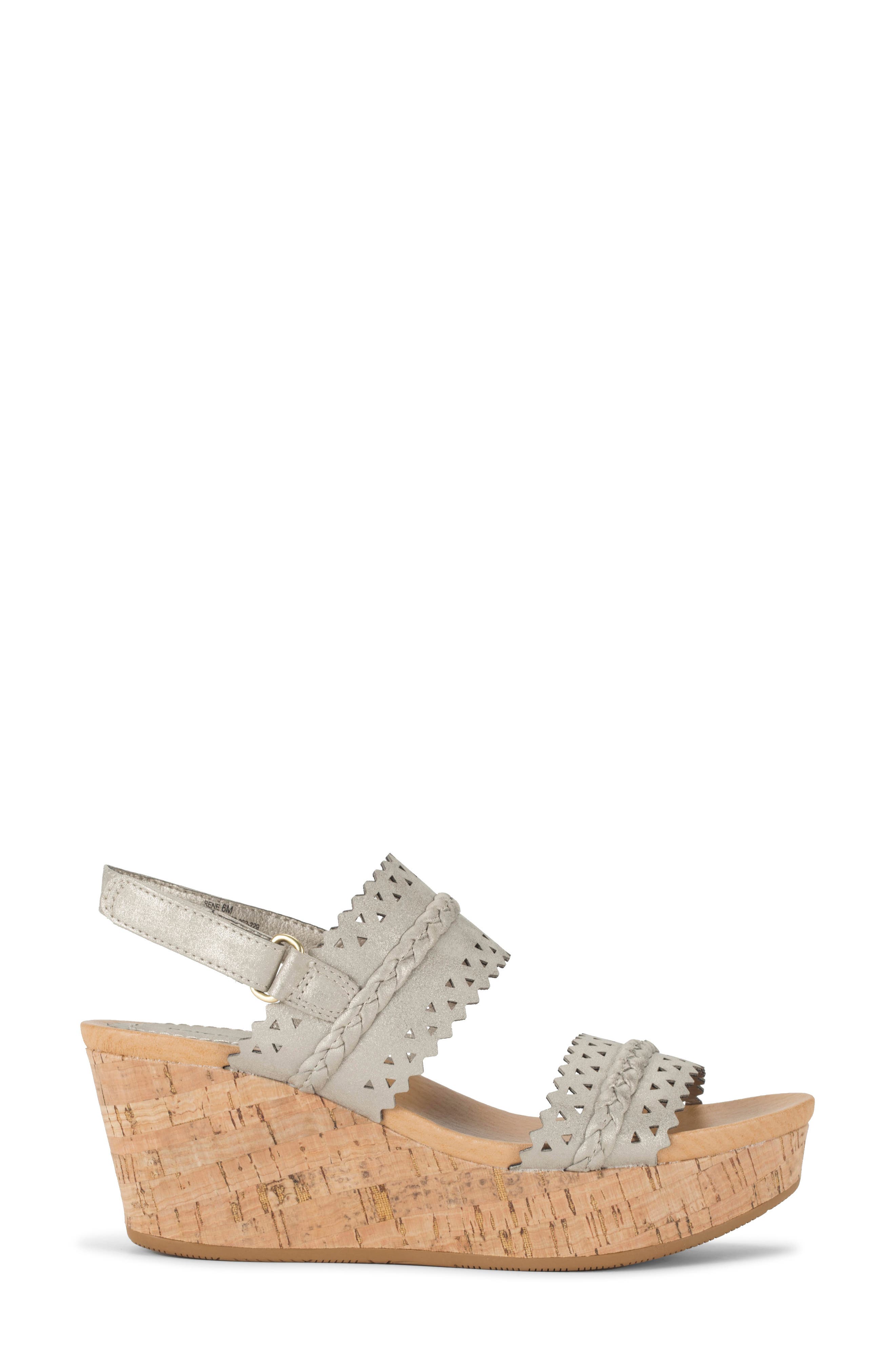 BARETRAPS Rene Slingback Platform Wedge Sandal, Alternate, color, Champagne