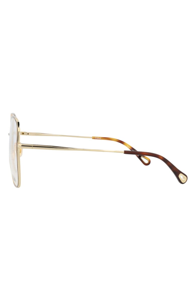 Chloé 55mm Square Optical Glasses, Alternate, color, Light Gold Transparent