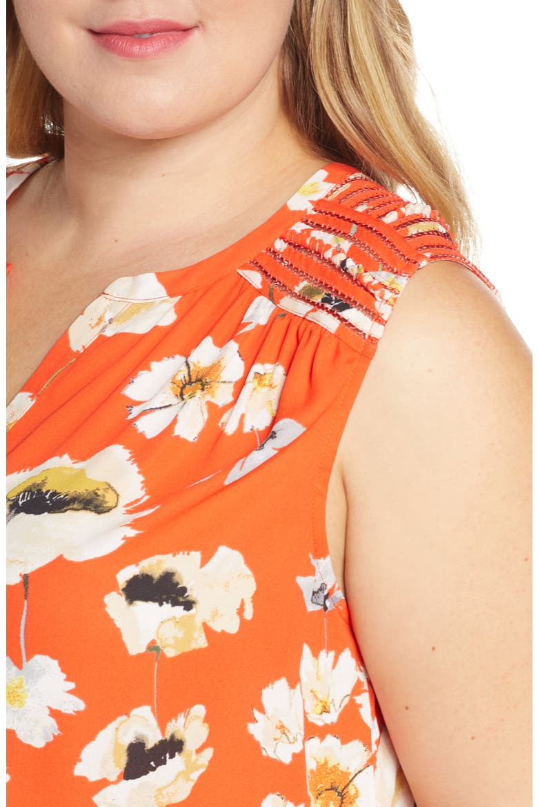 Daniel Rainn Lace Shoulder Tank Top, Alternate, color, NECTARINE