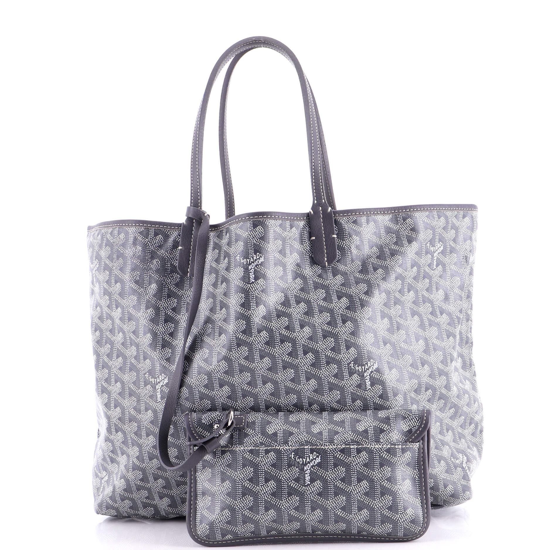 Pre-Owned Goyard Saint Louis Tote Coated Canvas PM, Alternate, color, Gray