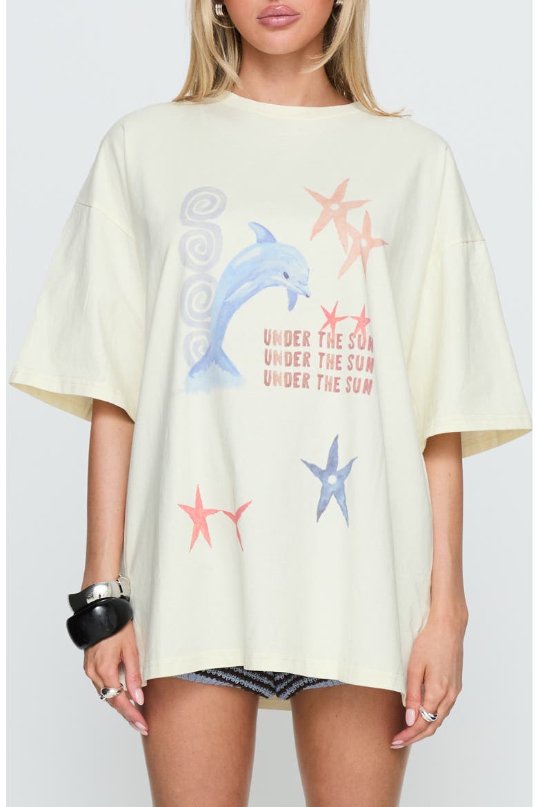 Under the Sun Oversized Graphic T-Shirt, Main, color, WASHED CREAM