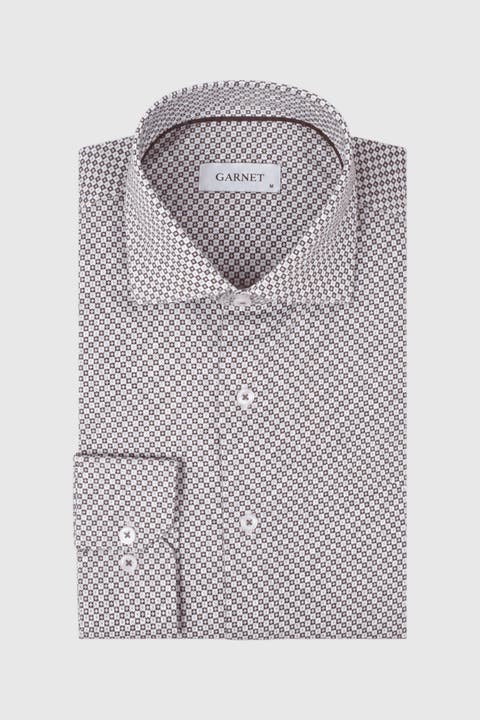 Men's Regular-fit Micro-check Long-sleeve Shirt