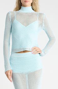 Simkhai Bexley Pointelle Mock Neck Top