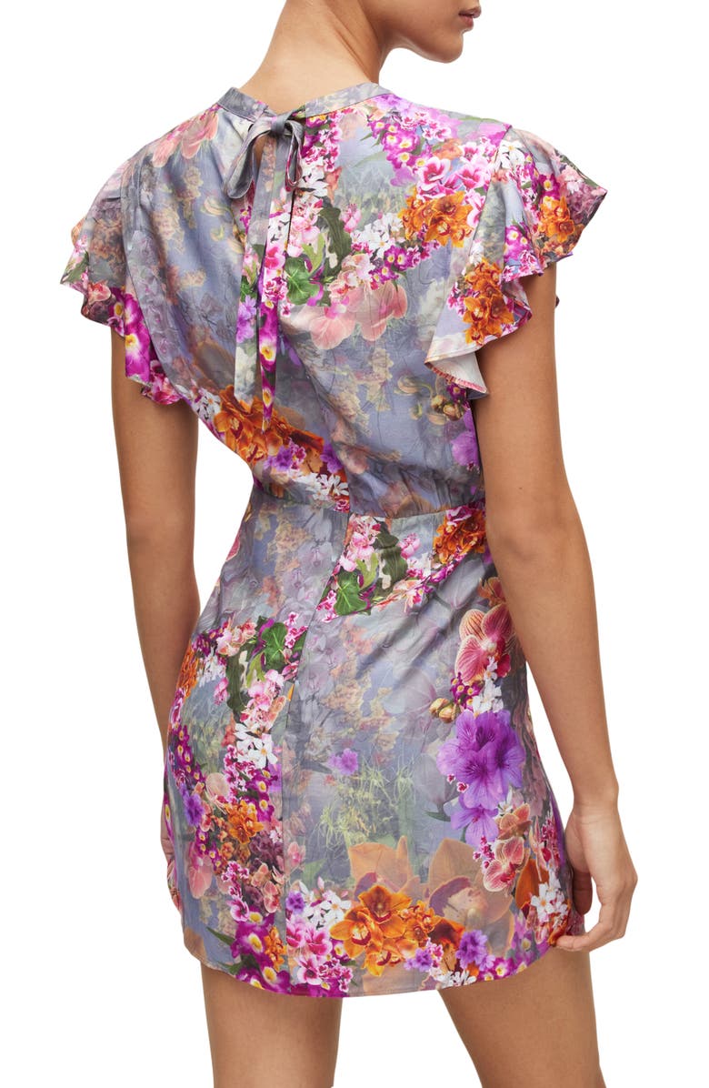 AllSaints Jemille Lucia Floral Print Minidress, Alternate, color,