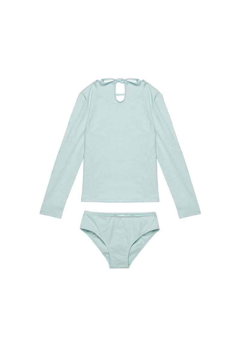 Freya Rib Long Sleeve Rash Guard Set, Main, color, Light-Green