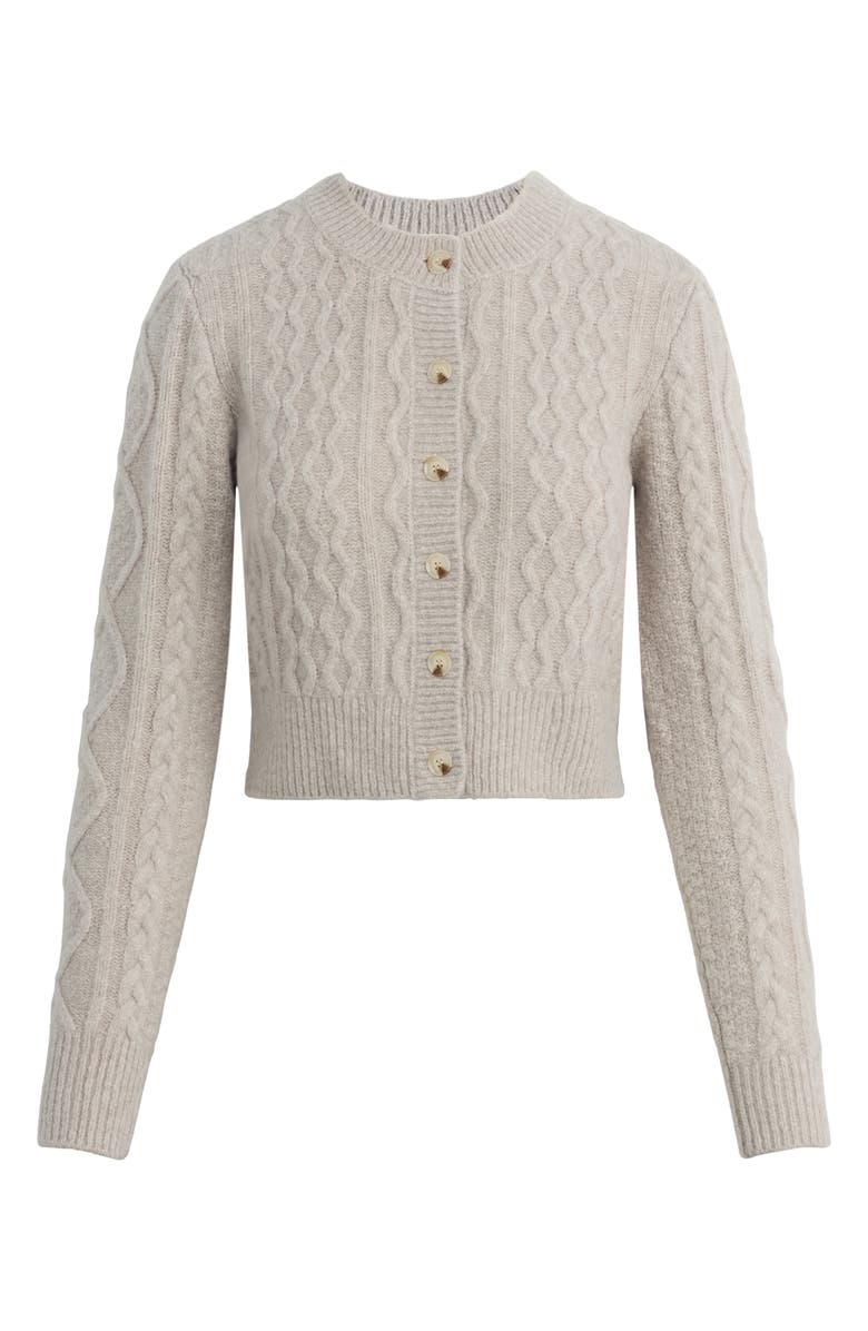 Favorite Daughter The Eleanor Merino Wool & Cashmere Blend Crop Cardigan, Alternate, color, Basmati