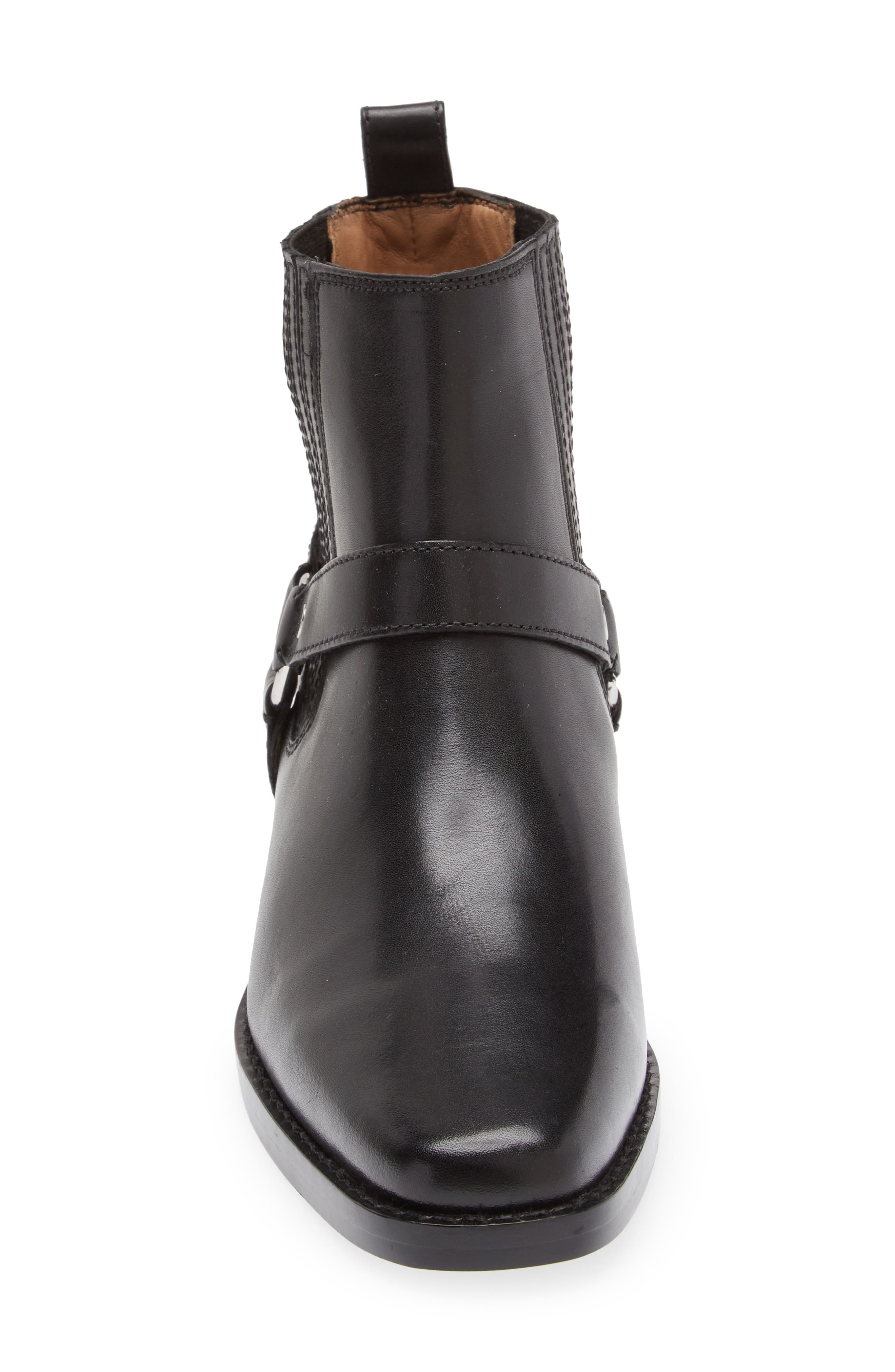 Madewell The Santiago Western Ankle Boot, Alternate, color, True Black