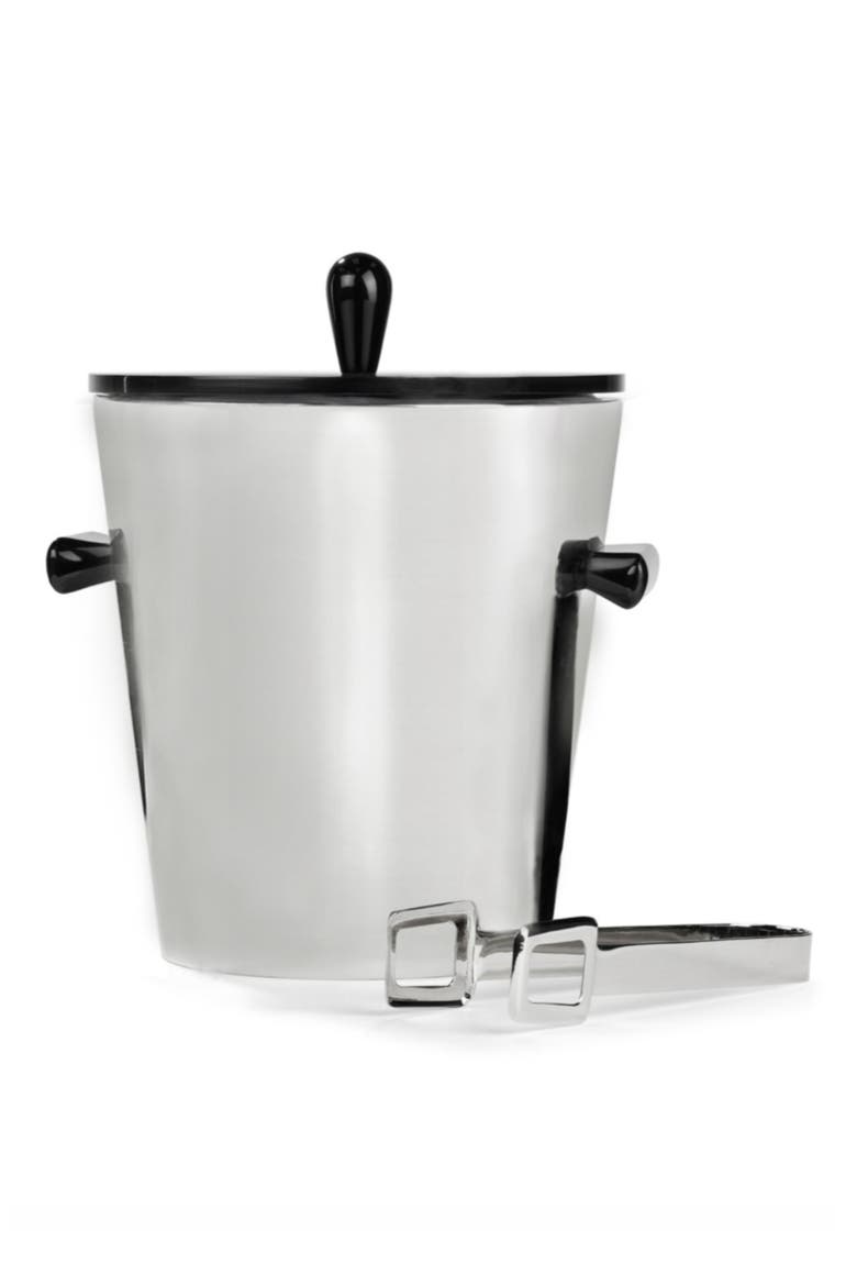 Circa Ice Bucket & Tongs, Main, color, SILVER