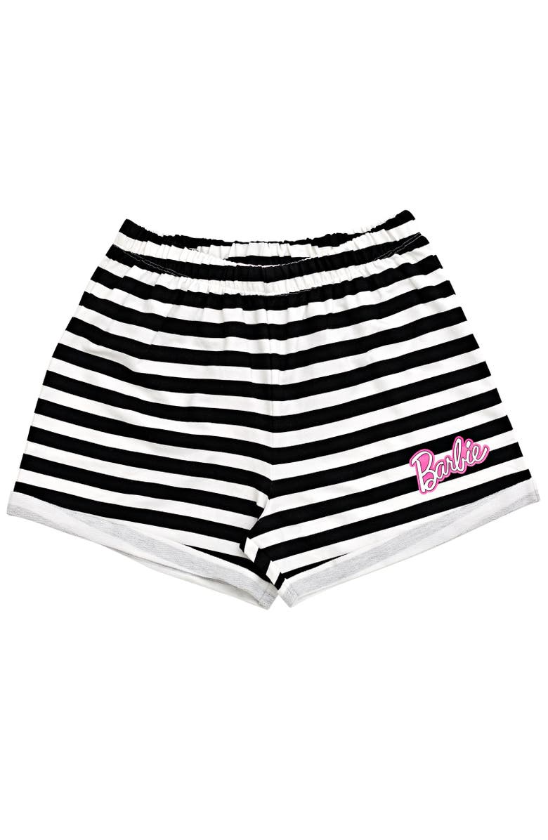 Barbie T-Shirt & French Terry Shorts Set, Alternate, color, Pink / Black