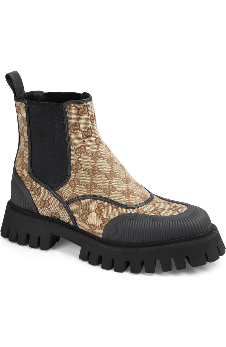 Gucci Maxi GG Canvas Chelsea Boot, Main, color,