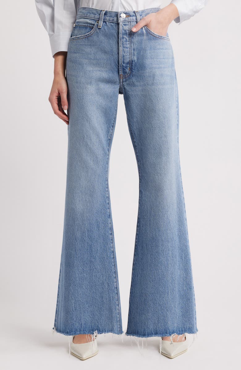FRAME The Pixie Lax Frayed High Waist Flare Jeans, Main, color, Alderton Raw Fray