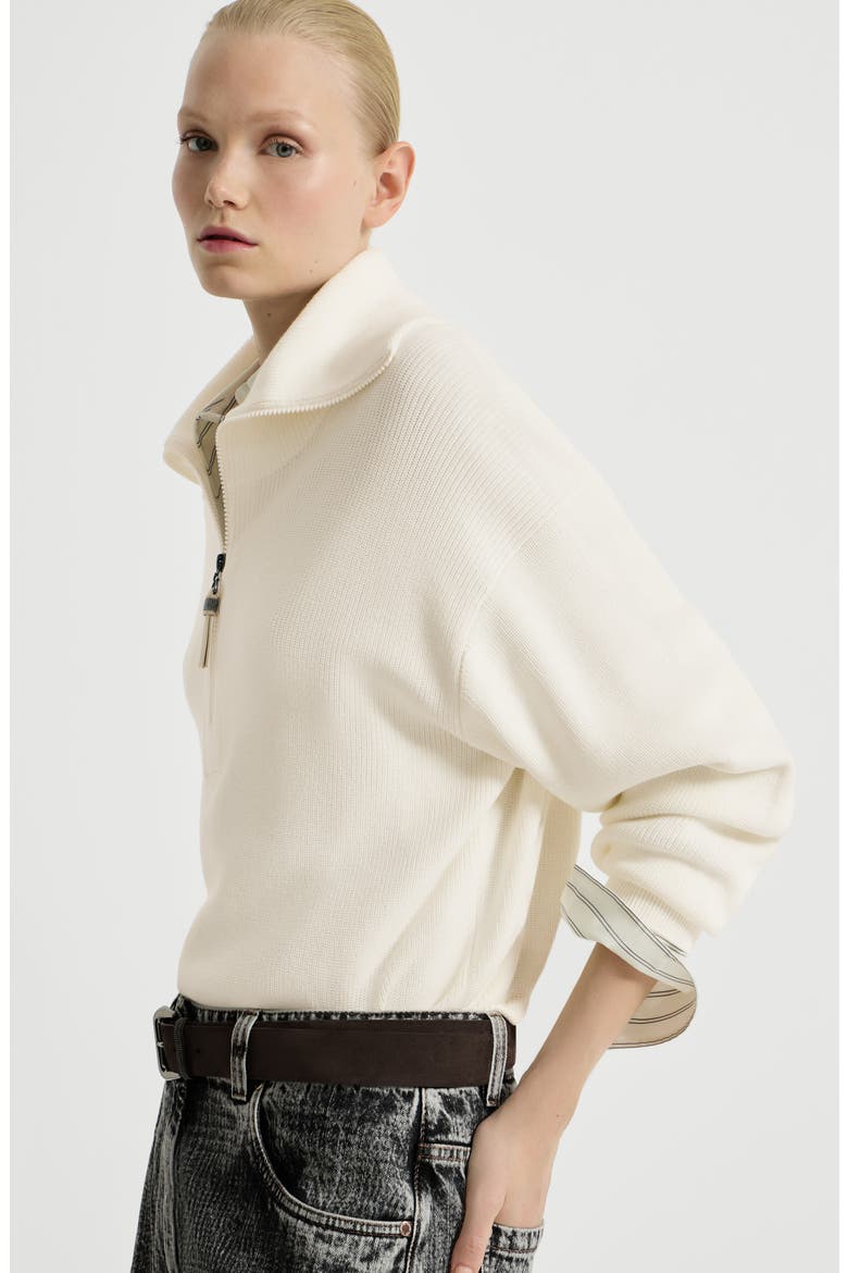 English rib knit cardigan, Alternate, color, Panama