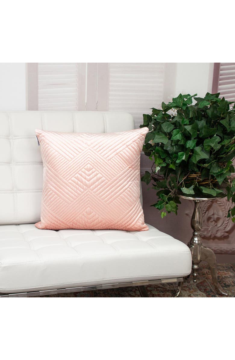 PARKLAND COLLECTION Gaia Topstitched Throw Pillow, Alternate, color, Pink