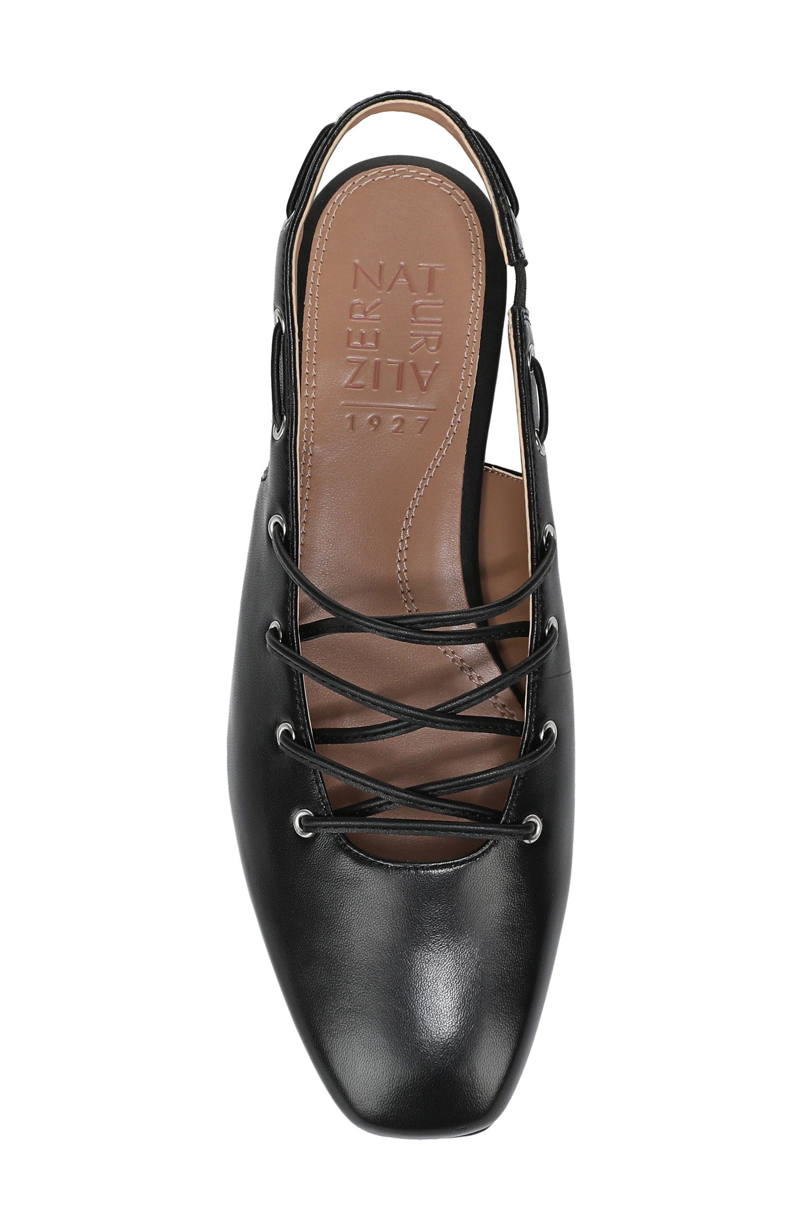 Cove Slingback Flat, Alternate, color, BLACK LEATHER