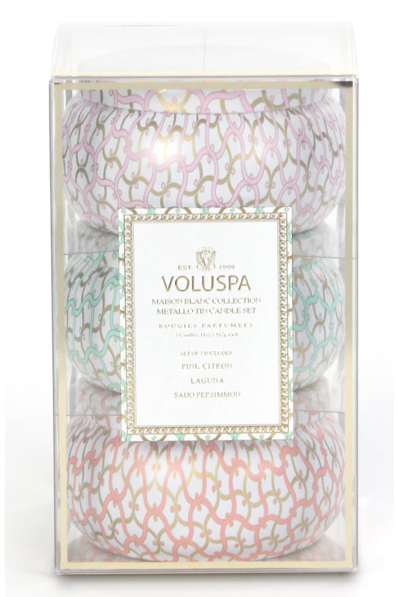 Maison Blanc Two-Wick Tin Candle Trio (Nordstrom Exclusive), Main, color, NO COLOR