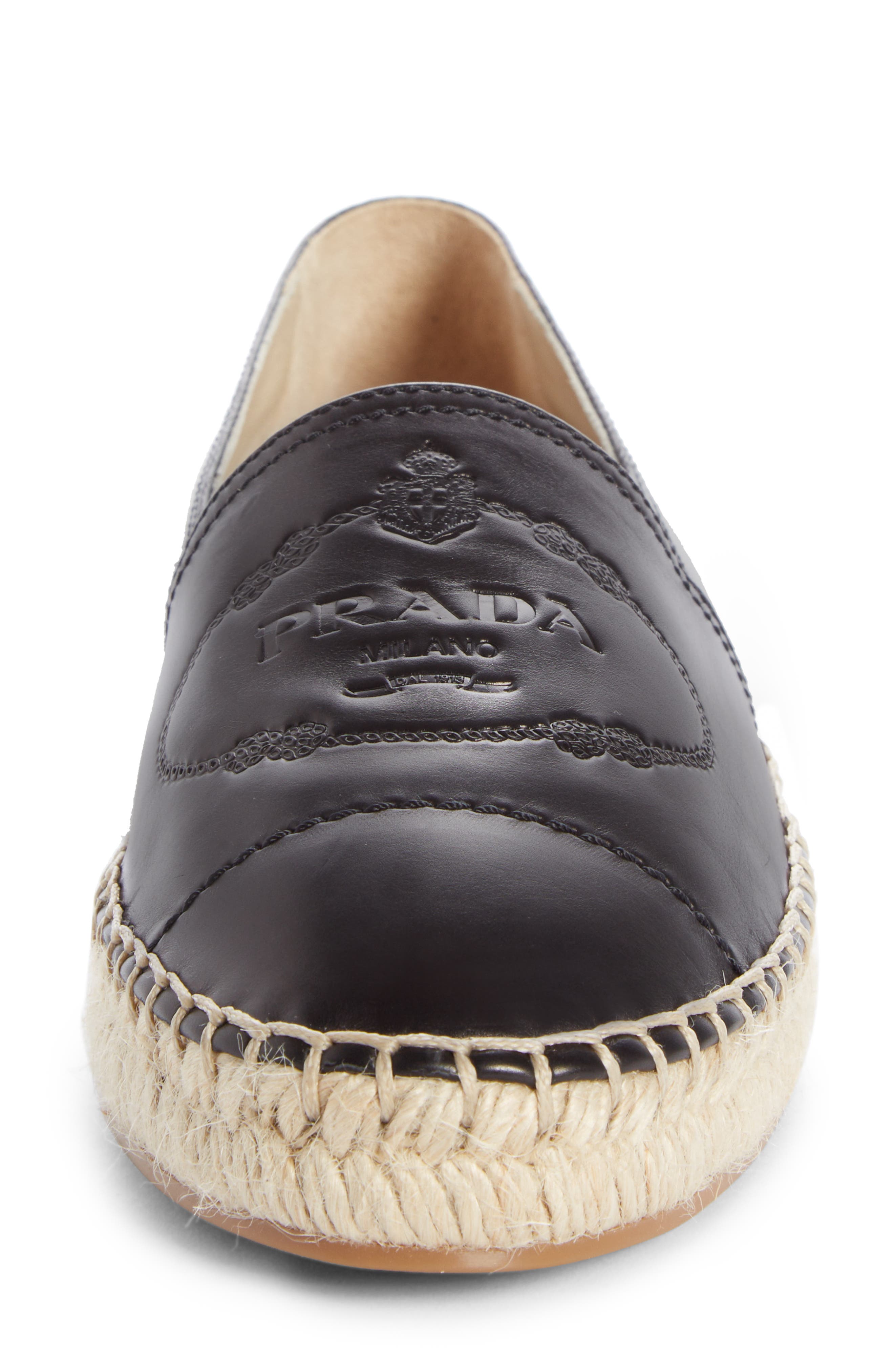 Logo Logo Espadrille, Alternate, color, BLACK LEATHER