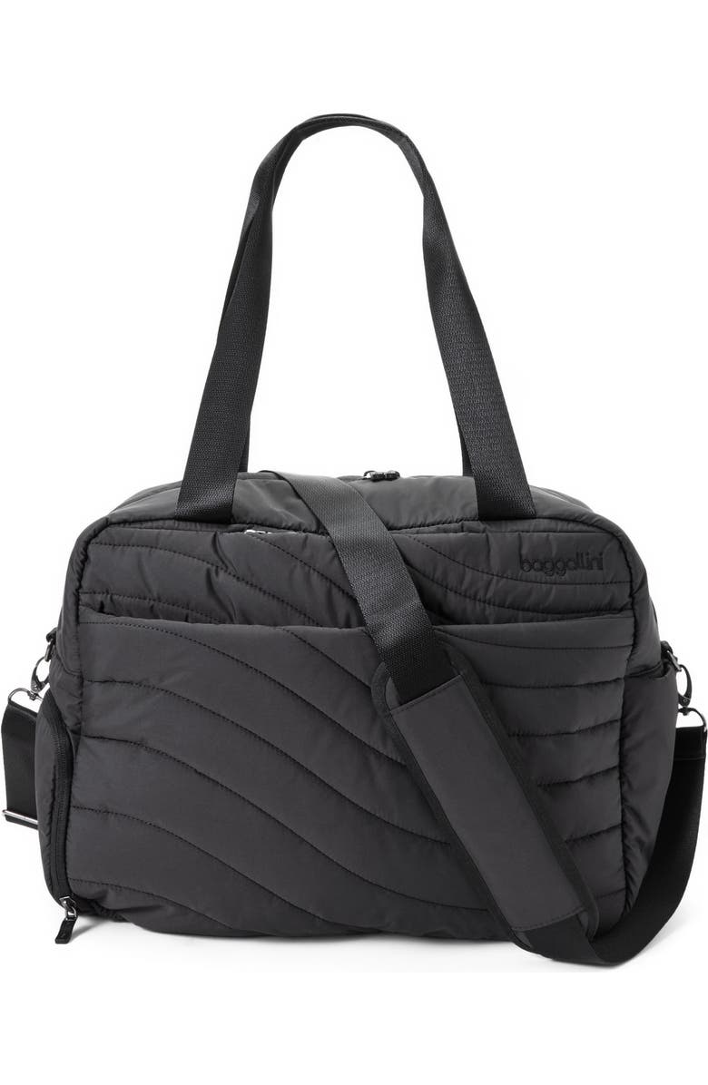 baggallini Set Wave Weekender, Main, color, Black Wave Puff