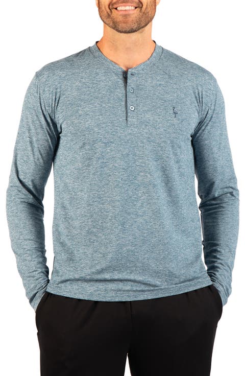 Brushed Melange Long Sleeve Henley