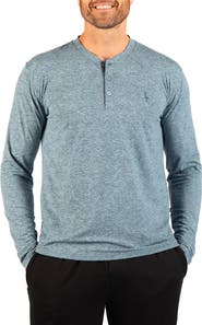 TailorByrd Brushed Melange Long Sleeve Henley