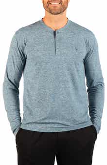 Brushed Melange Long Sleeve Henley