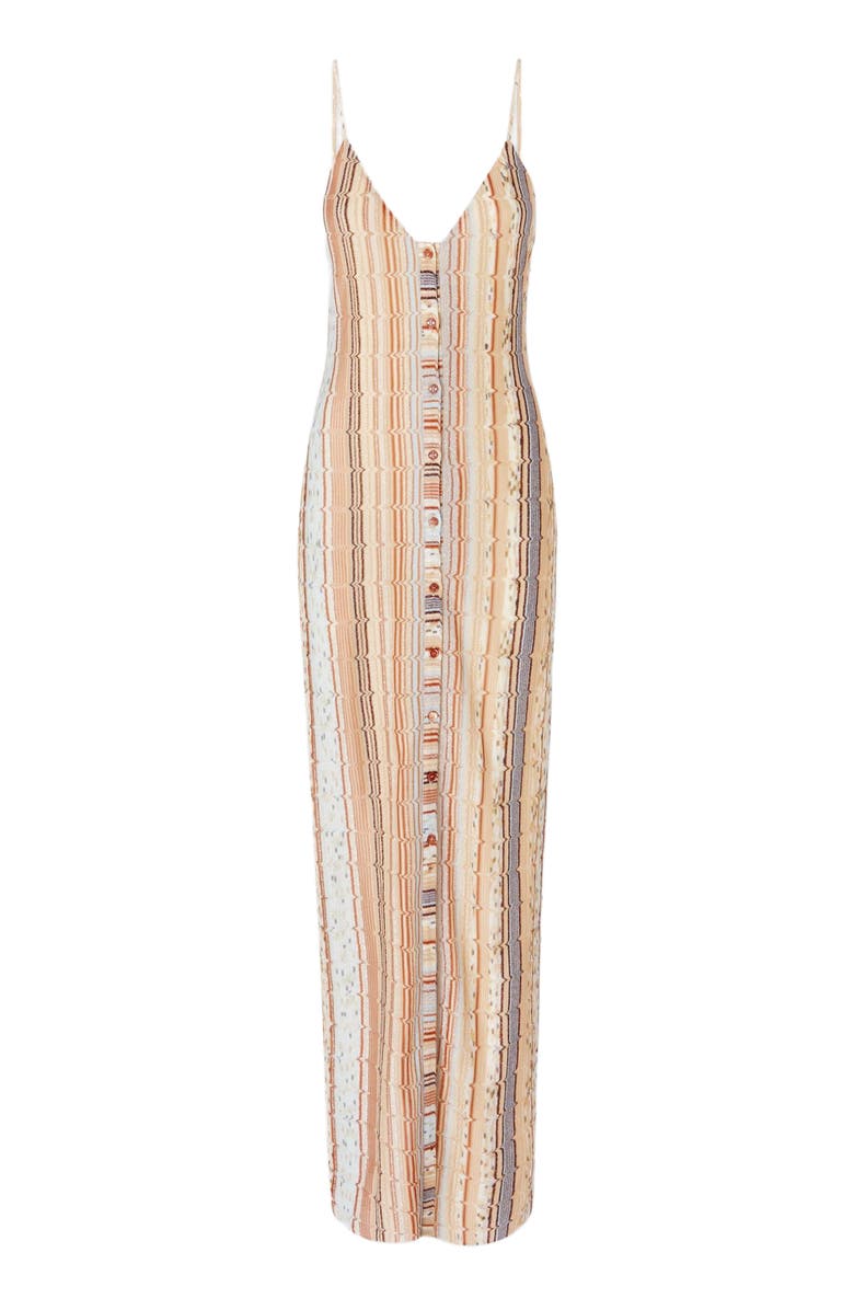Missoni Sleeveless Dress With Zig Zag Lamé Fret And Central Button Placket, Alternate, color, 