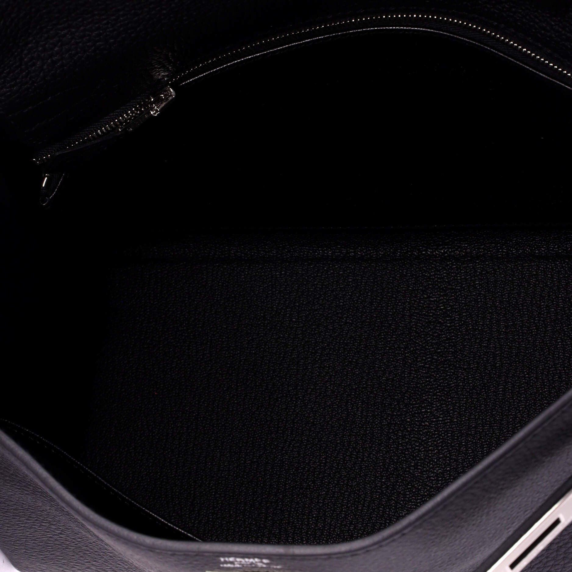 Pre-Owned Hermes Kelly Handbag Black Togo with Brushed Palladium Hardware 28, Alternate, color, Noir