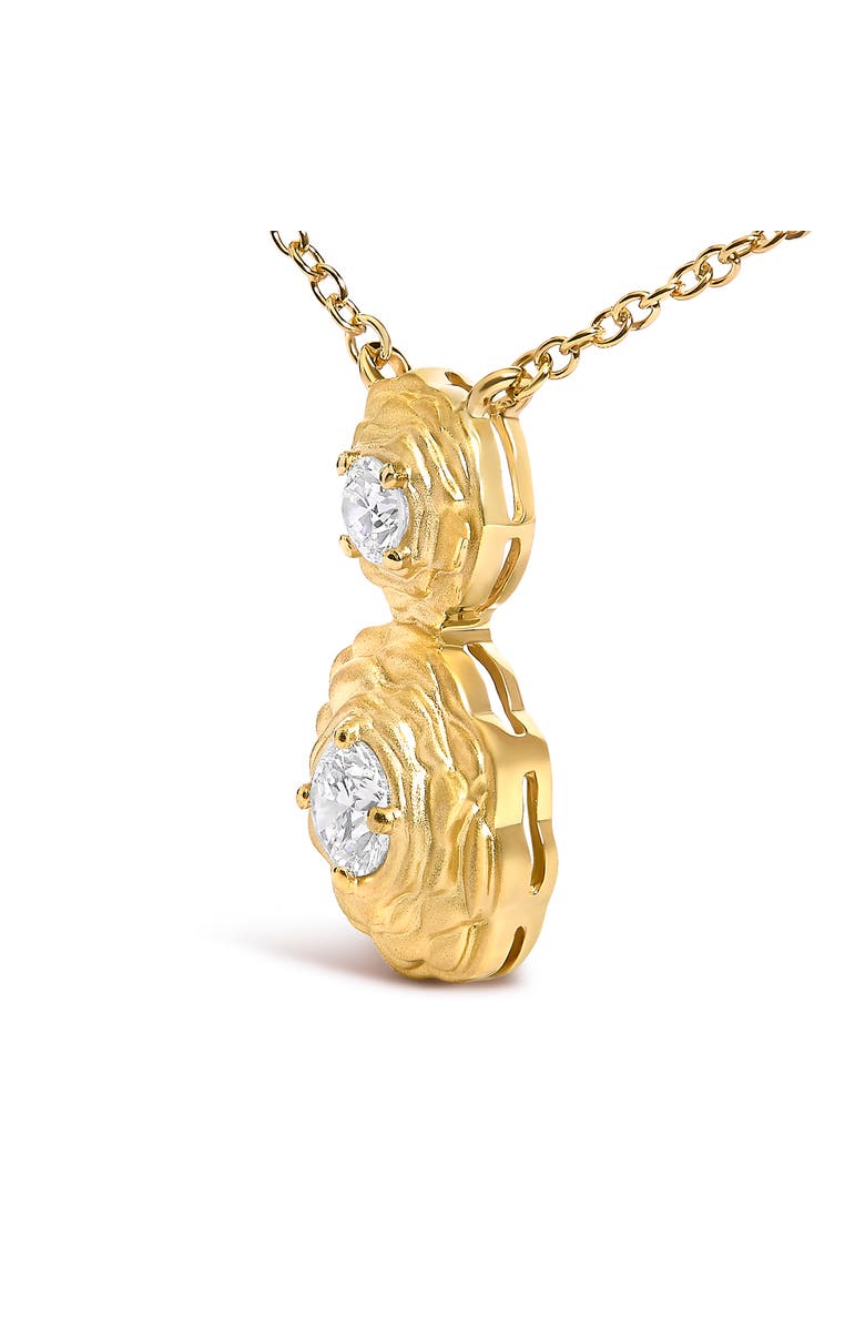 Haus of Brilliance 14K Yellow Gold Plated Sterling Silver 1/2 Cttw Lab Grown Diamond Rose Pendant Necklace, Alternate, color, Yellow Gold Over Silver