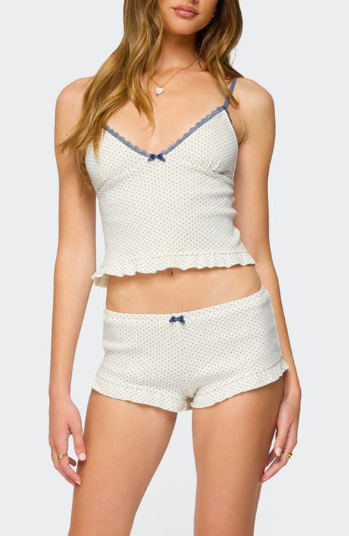 Edikted Avalon Polka Dot Pointelle Cotton Camisole