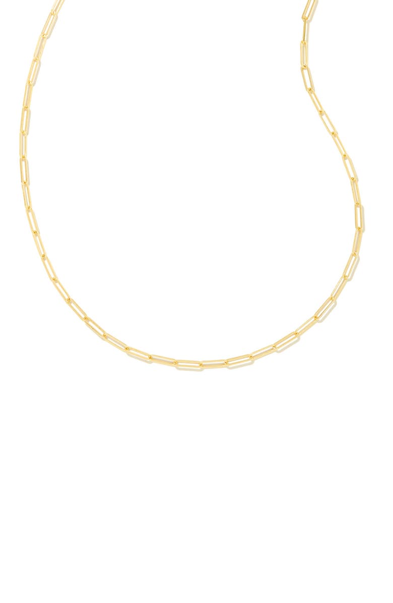 Kendra Scott Courtney Paper Clip Chain Necklace, Alternate, color, Gold