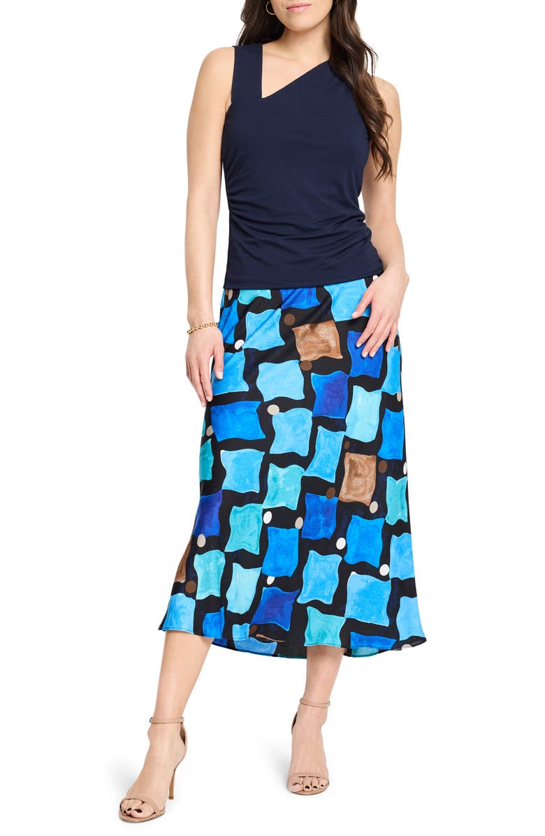NIC+ZOE Sea Glass Slip Skirt, Alternate, color, Blue Multi