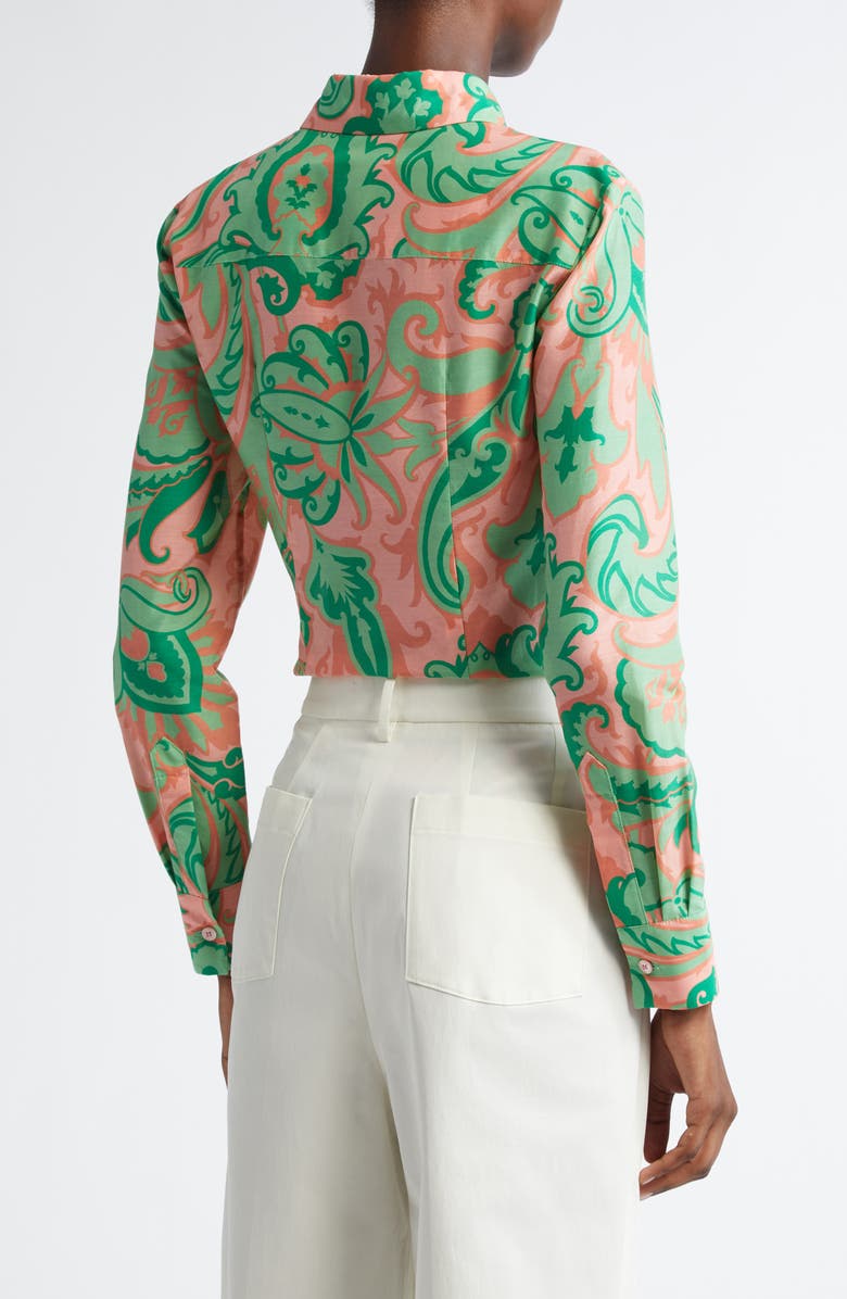 Etro Paisley Cotton & Silk Button-Up Shirt, Alternate, color, 
