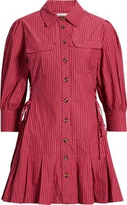 Damson Madder Maisie Stripe Organic Cotton Mini Shirtdress