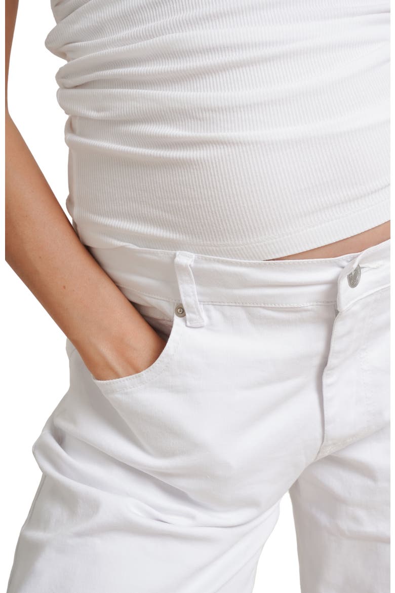 Slouch Under-Bump Maternity Boyfriend Jeans, Alternate, color, White