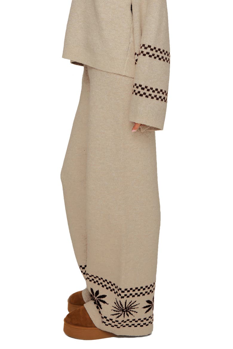 Anok Star Sweater Pants, Alternate, color, BROWN / CREAM