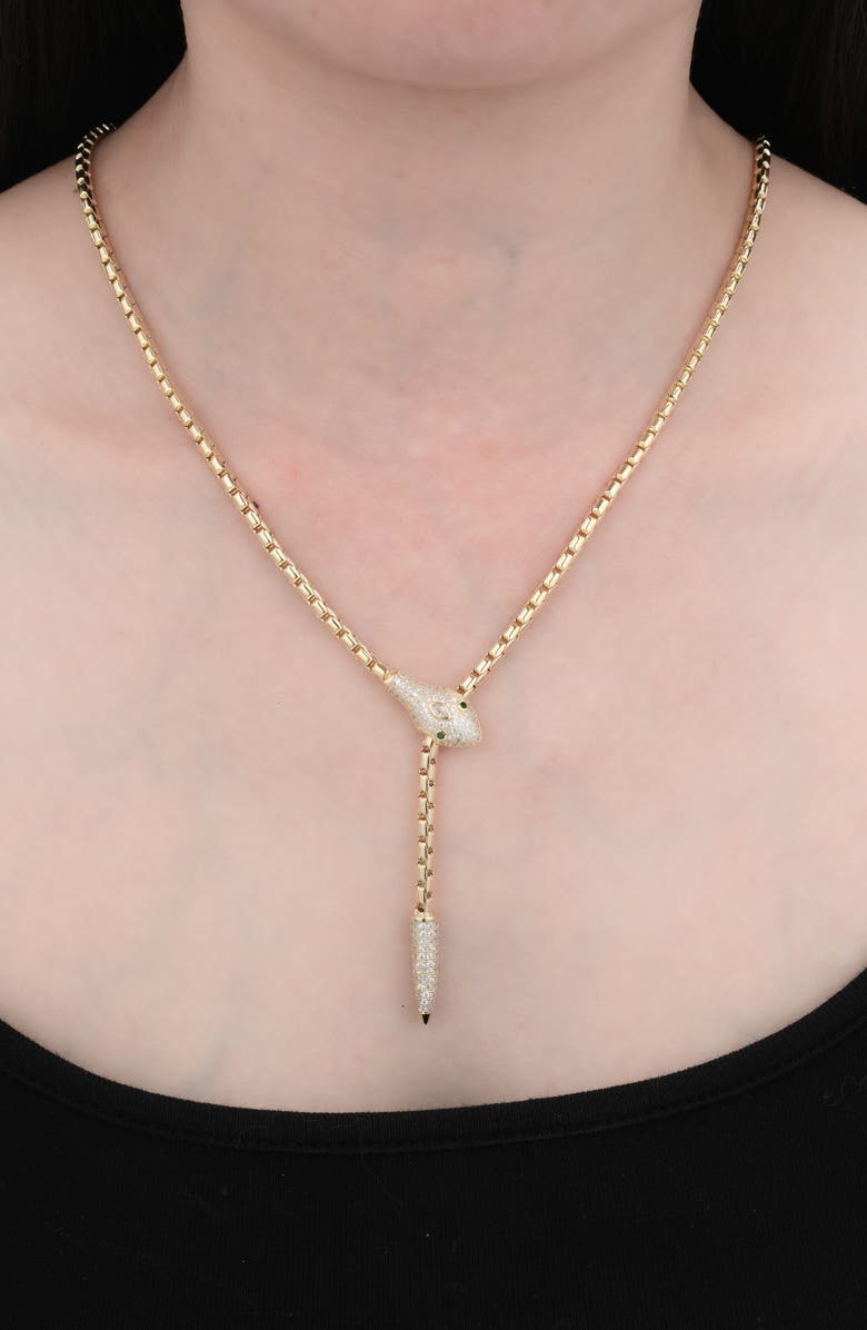 EYE CANDY LOS ANGELES Emilia Snake Lariat, Alternate, color, Gold