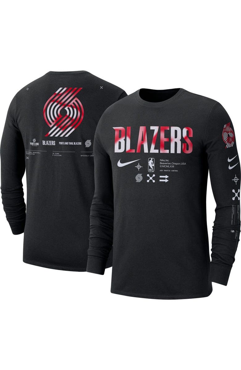 Nike Men's Nike Black Portland Trail Blazers Essential Air Traffic Control Long Sleeve T-Shirt, Main, color,