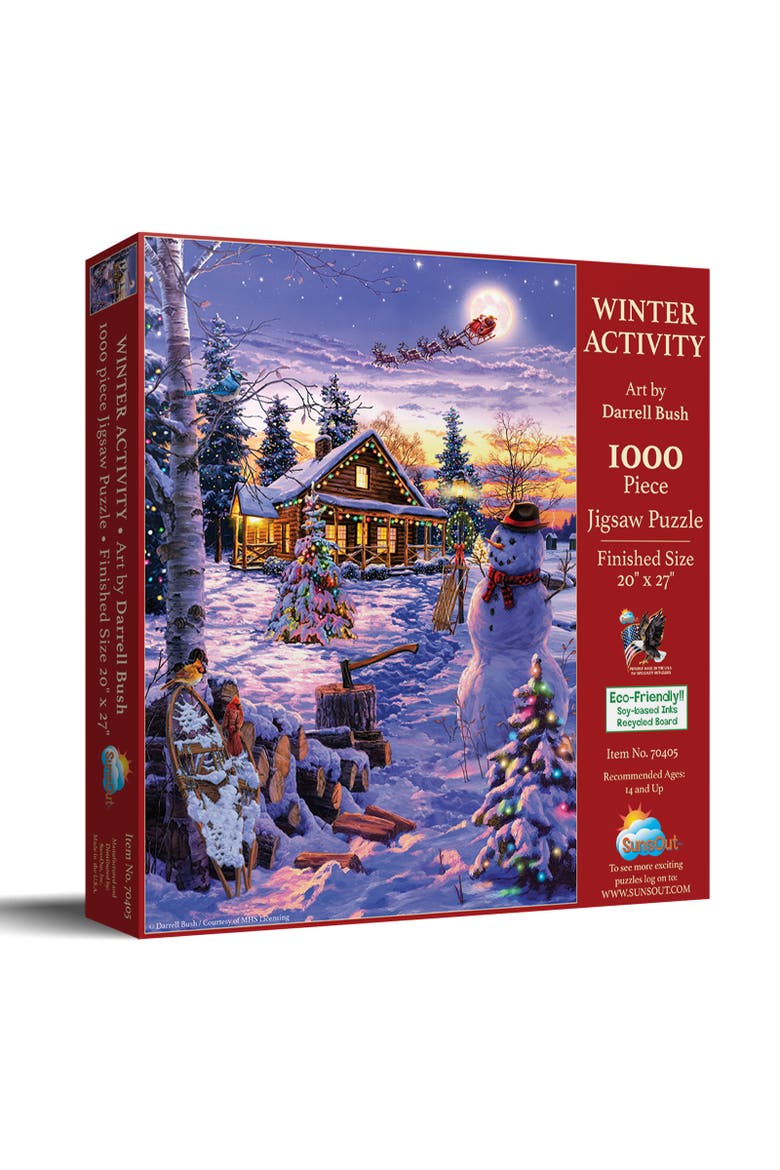 Winter Activity 1000 piece Jigsaw Puzzle for Adults, Main, color, Multicolor
