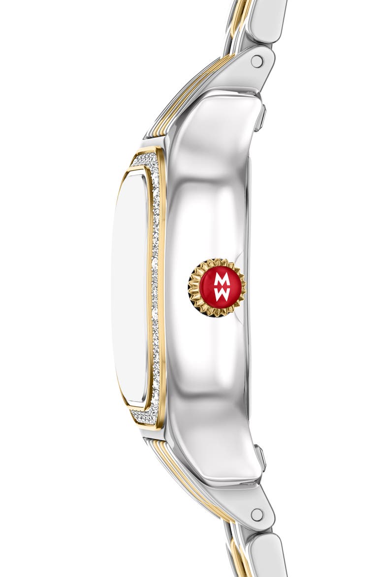Mini Meggie Noir Diamond Two-Tone Bracelet Watch, 23mm x 25mm, Alternate, color, TWO TONE