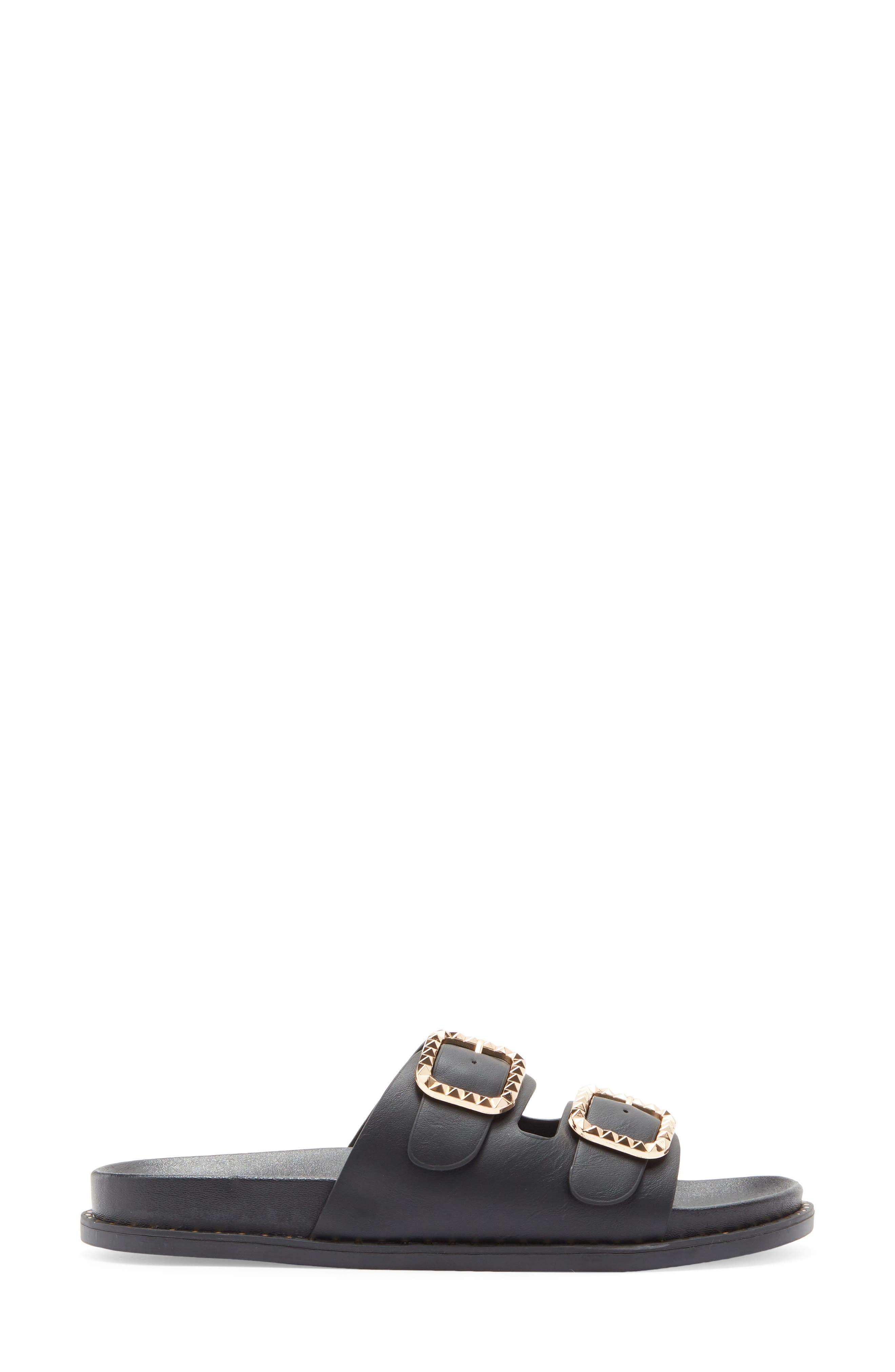 TOP MODA Sailor Double Strap Slide Sandal, Alternate, color, Black